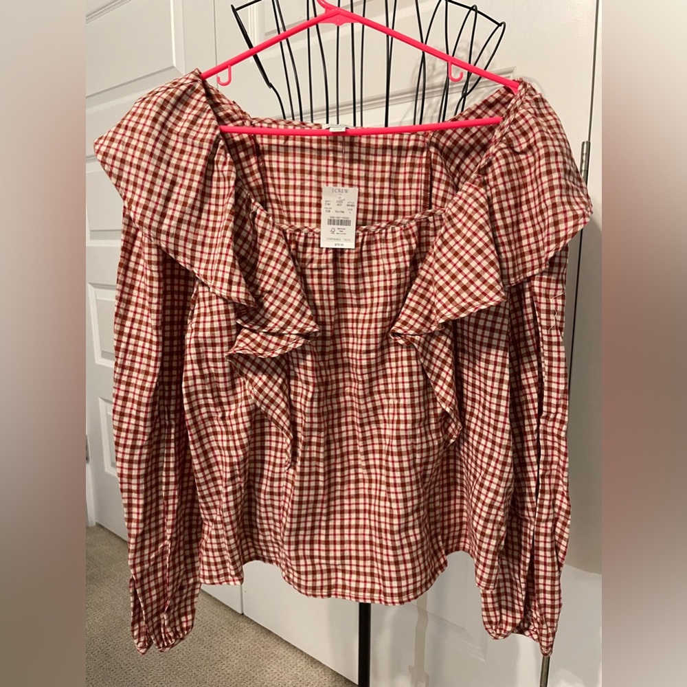 ✨NWT J.CREW RUFFLED BLOUSE✨Size L
